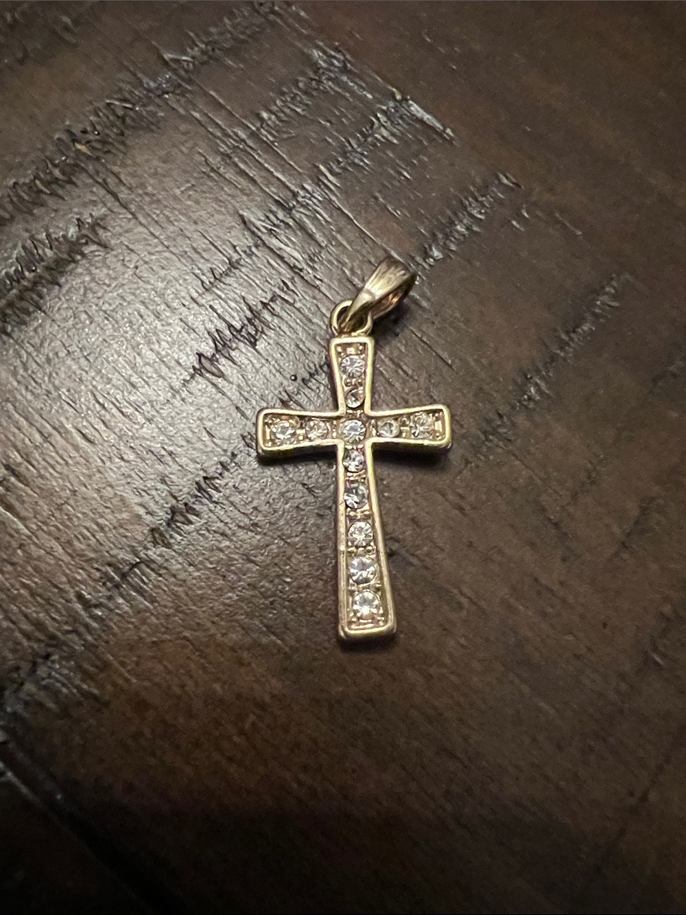 Gold Crystal Cross Pendant Necklace - Elegant Women's Jewelry